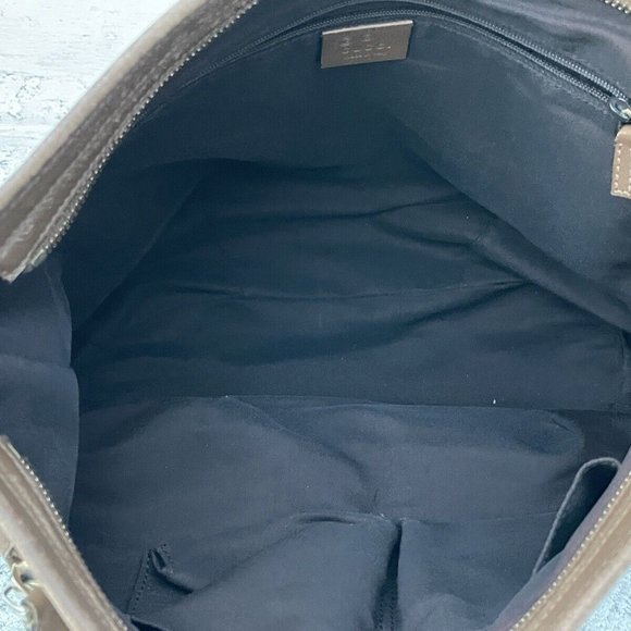 Gucci Women Hand Bag Brown GG Web Signature Canvas Shoulder Bag Italy Read Desc - Picture 11 of 12